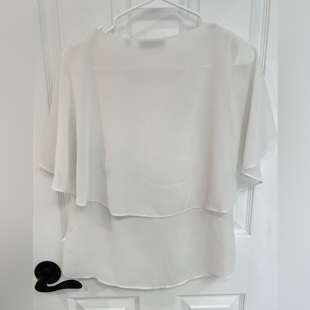 Patrizia Luca Milano Layered Flowing White Ivory Top Women’s Size XS - Picture 2 of 6